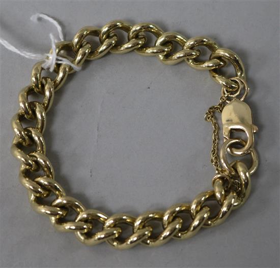 A 9ct gold curb link bracelet.